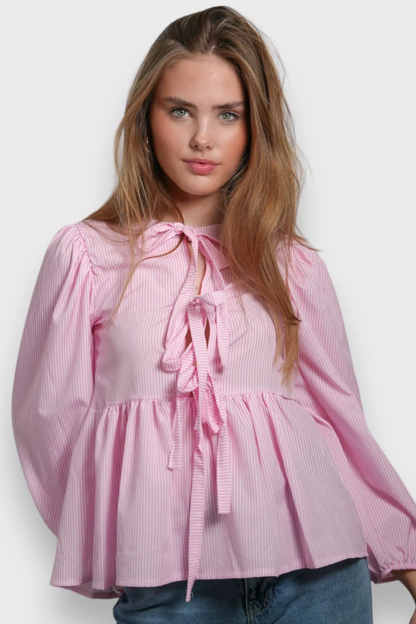 Meet Me There Tops|Angel Blouse Striped Pink