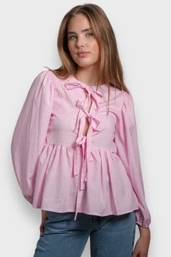 Meet Me There Blouses|Angel Blouse Striped Pink