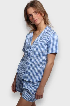 Meet Me There Loungewear|Check Pajamas Blue