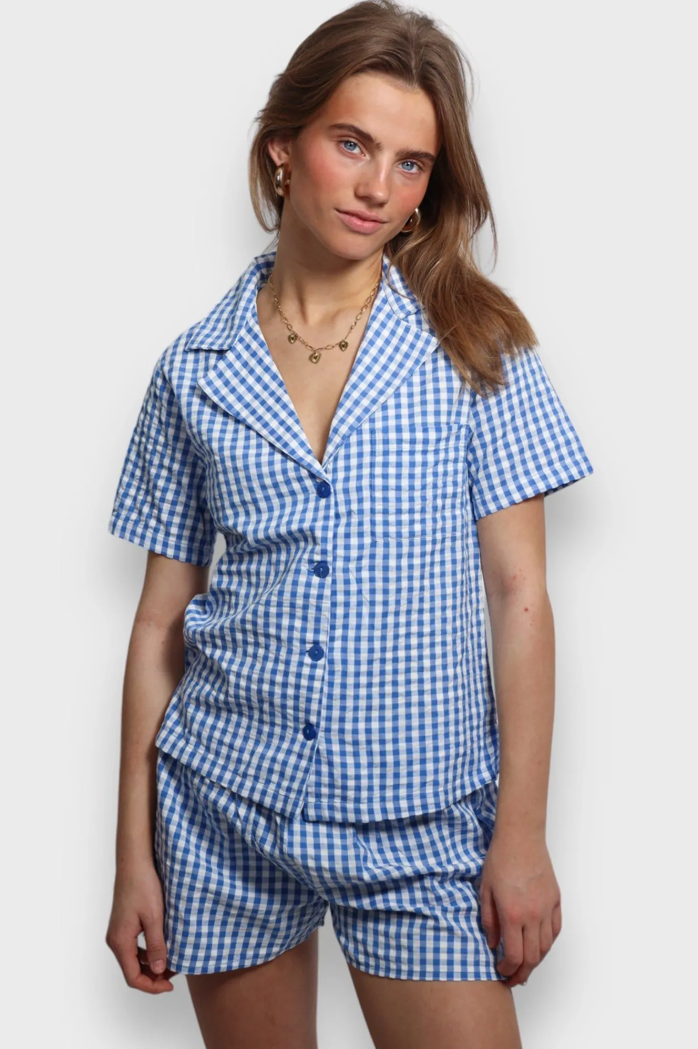 Meet Me There Loungewear|Check Pajamas Blue