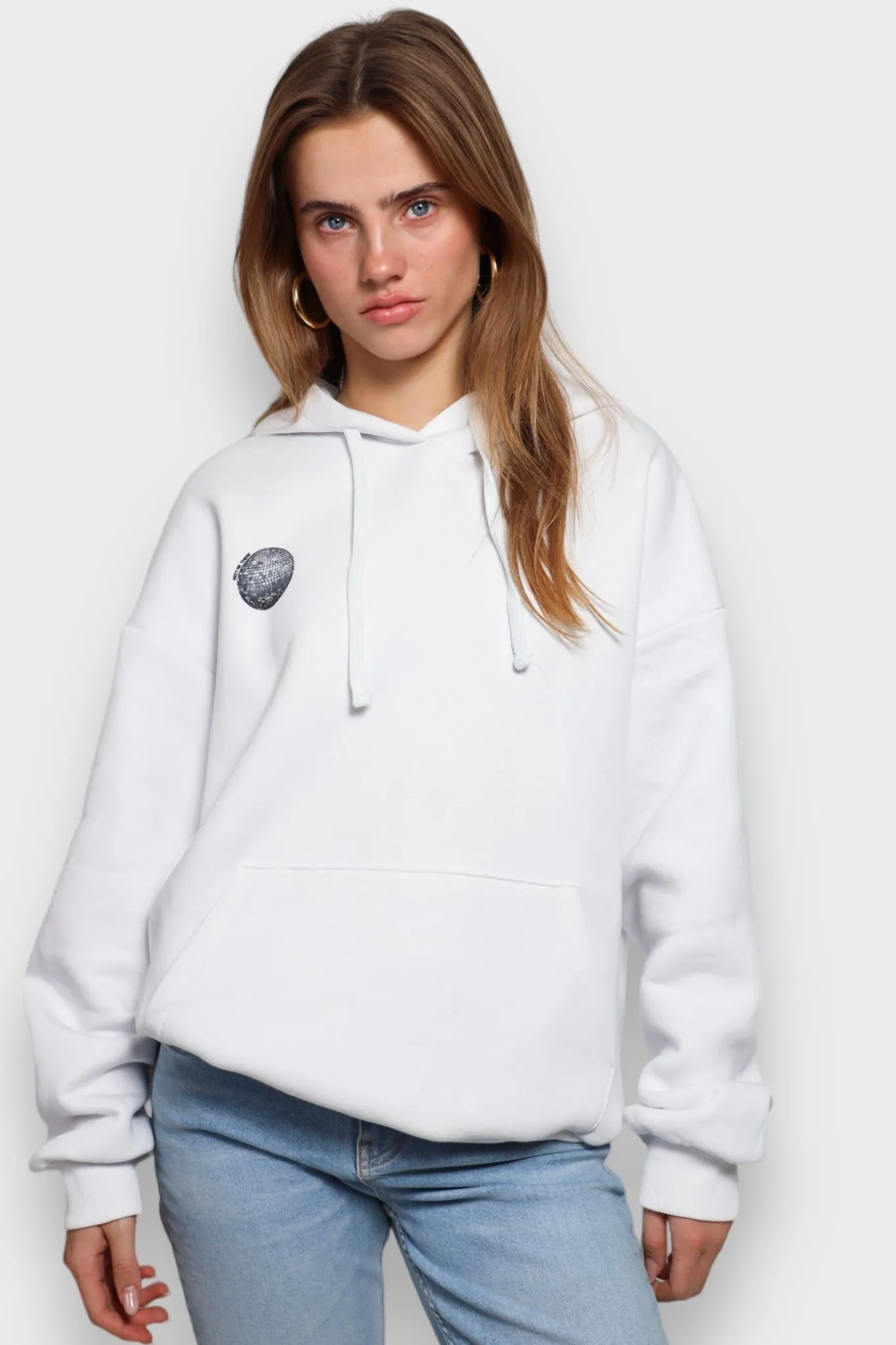 Meet Me There Cardigans And Sweaters|Disco Hoodie White