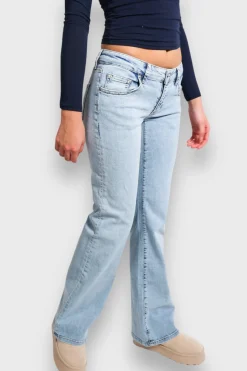 Meet Me There Trousers|Flared Low Waist Jeans Light Blue
