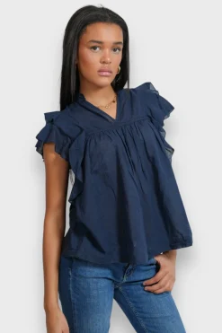 Meet Me There Tops|Flora Blouse Navy