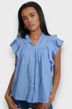 Meet Me There Blouses|Flora Blouse Sky Blue