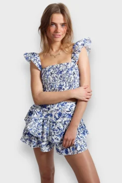 Meet Me There Tops|Flower Top Blue