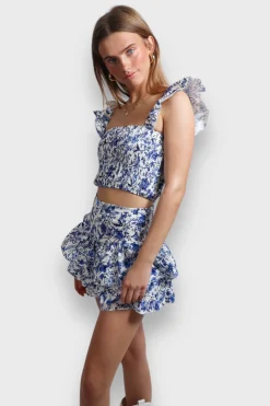 Meet Me There Tops|Flower Top Blue