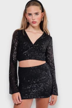 Meet Me There Tops|Glimmer Blouse Black
