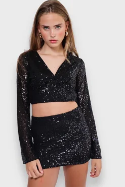 Meet Me There Tops|Glimmer Blouse Black