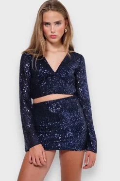 Meet Me There Blouses|Glimmer Blouse Navy