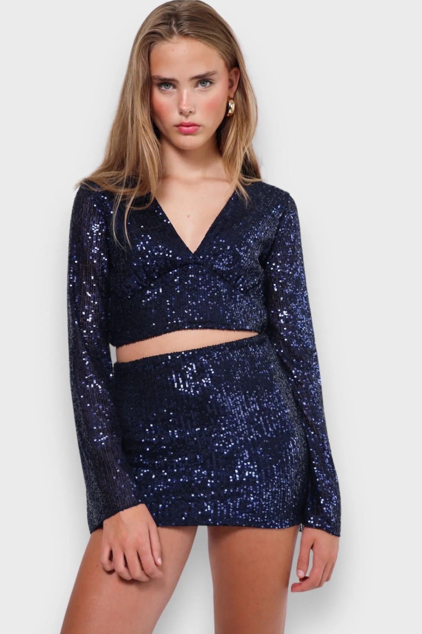 Meet Me There Tops|Glimmer Blouse Navy