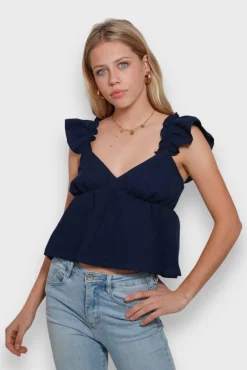 Meet Me There Tops|Sandy Top Navy
