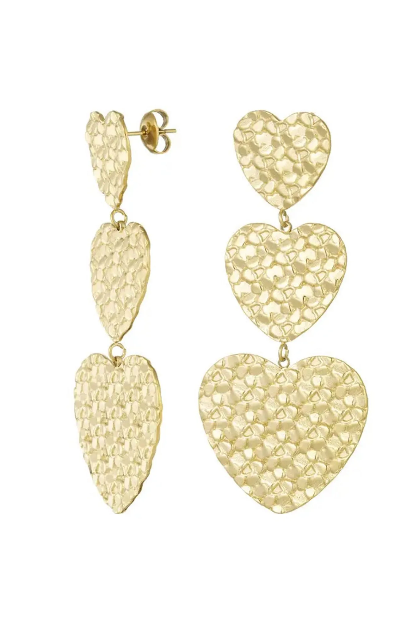 Meet Me There Jewelery|Triple Heart Earrings