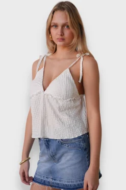 Meet Me There Tops|Violet Top White Crinkle
