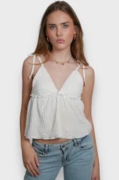 Meet Me There Tops|Violet Top White Crinkle